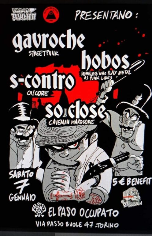 Concerto El Paso 7 Gennaio 2023 Gavroche / Hobos / s-contro / So Close