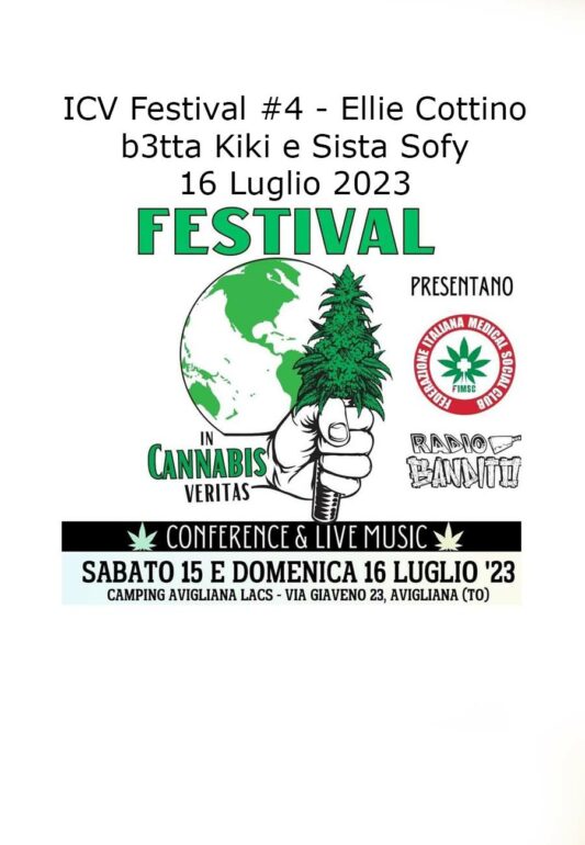 Festival In Cannabis Veritas 16 Luglio 2023 Trasmesso in diretta da Radio Bandito #4 Ellie Cottino b3tta Sista Sofy